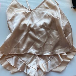 Matching satin PJ set